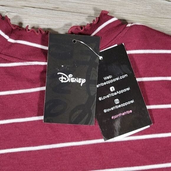 Mickey Mouse Striped Mock Turtle Neck Sz L - Picture 5 of 9